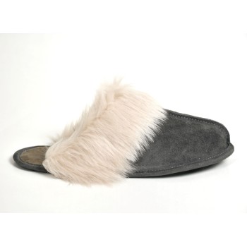 Fluffy gray slippers