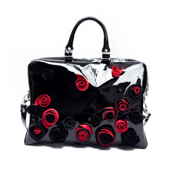 Laquered leather with flowers